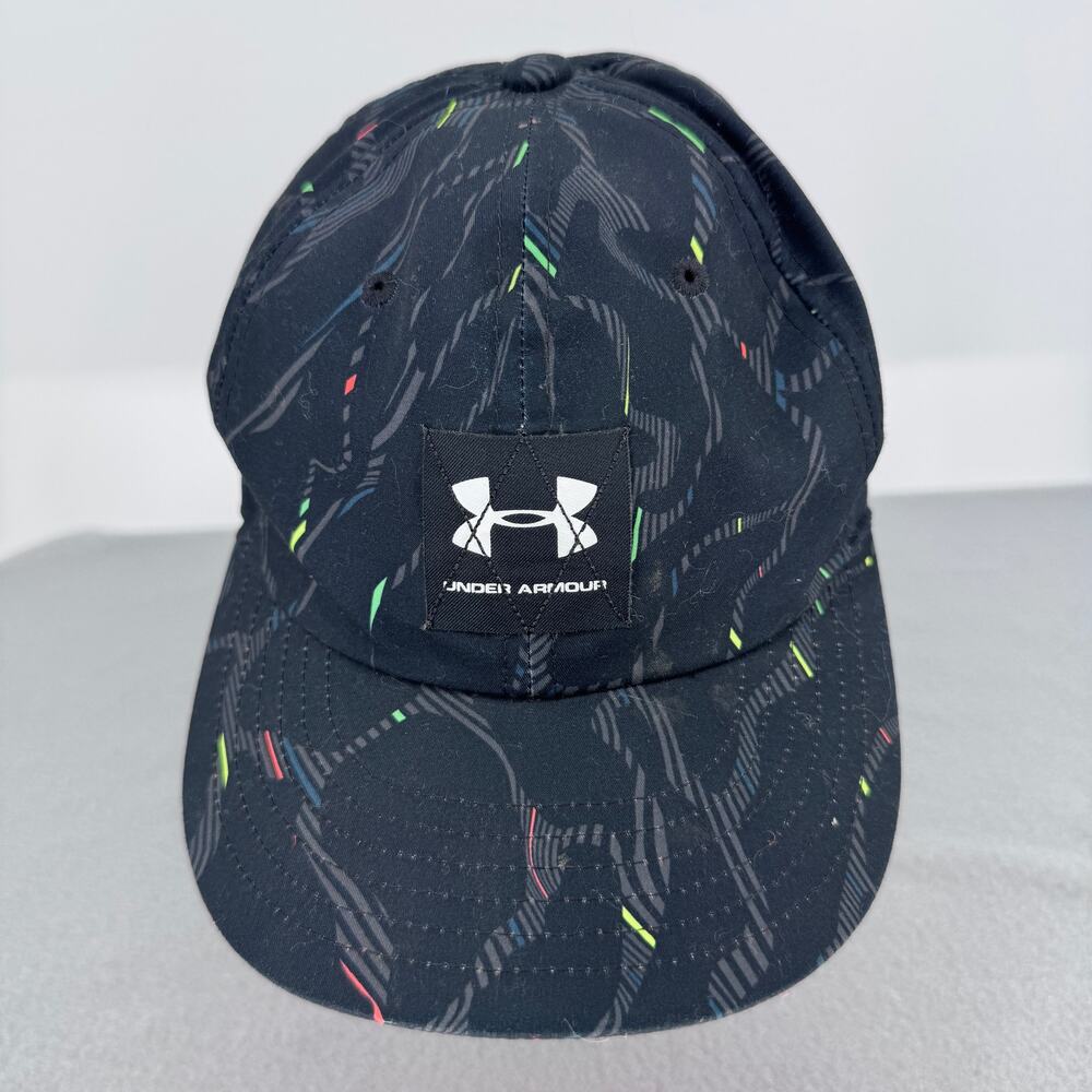 Under Armour Black Graphic Flat‎ Fit Youth Hat Adjustable One Size UA Flat Fit